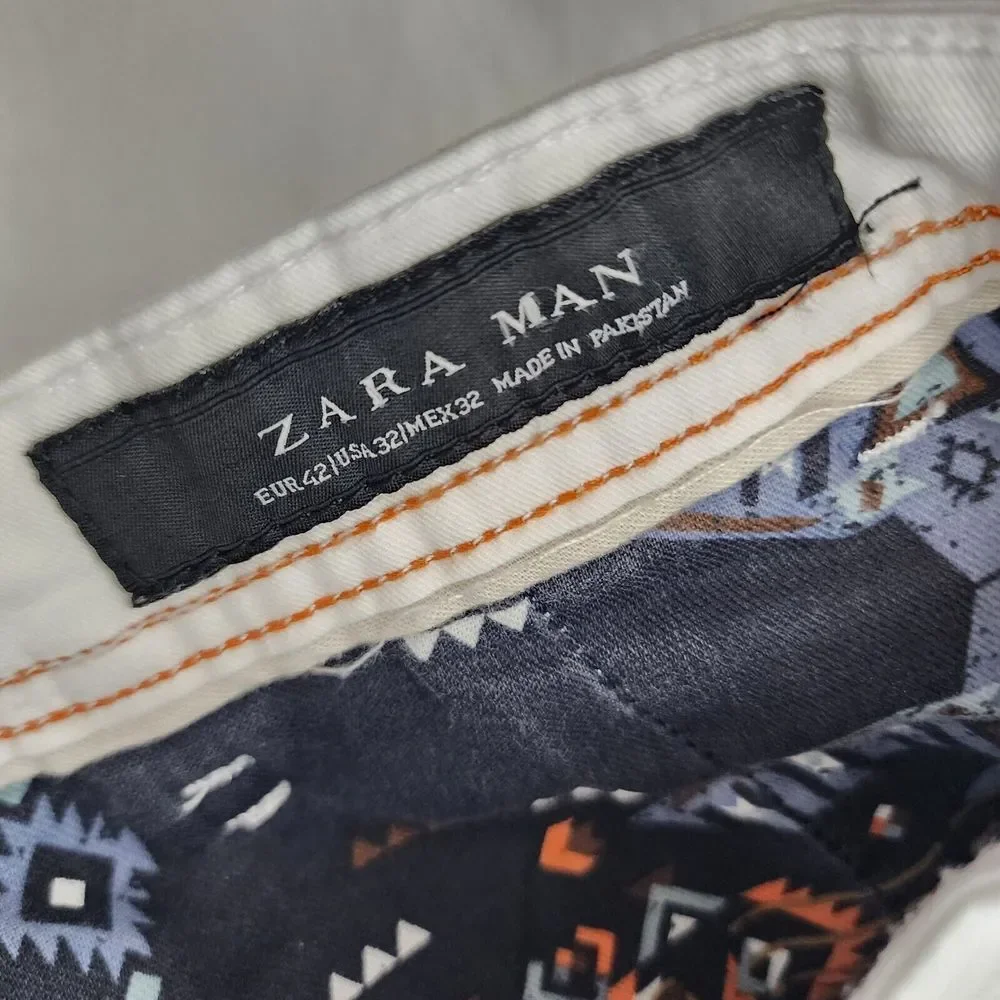 Zara Men's Size 32 Shorts White  Cotton‎ SEE PHOTOS READ